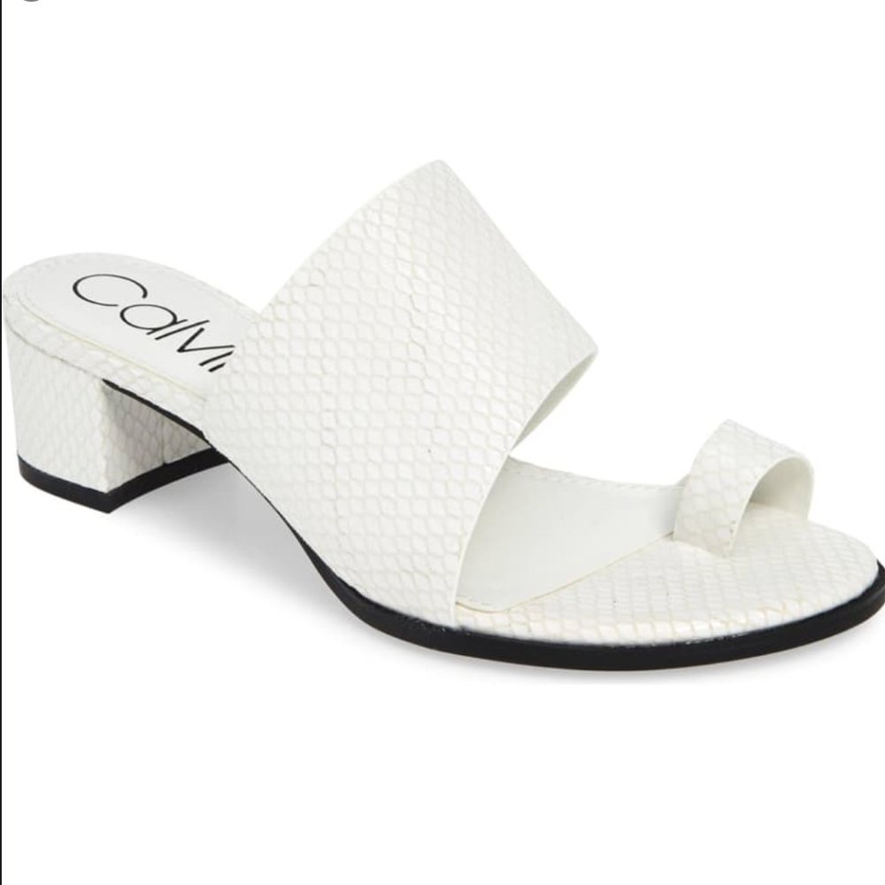 NWOT Calvin Klein Dionne Slide Sandal White Sz 7.5